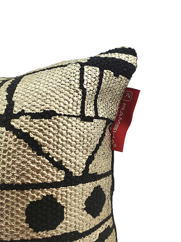 ER45 Black & Gold Color Cotton Cushion with Filler for Sofa, Bed, and Floor - CS 213 (30x90cm) - Image 2