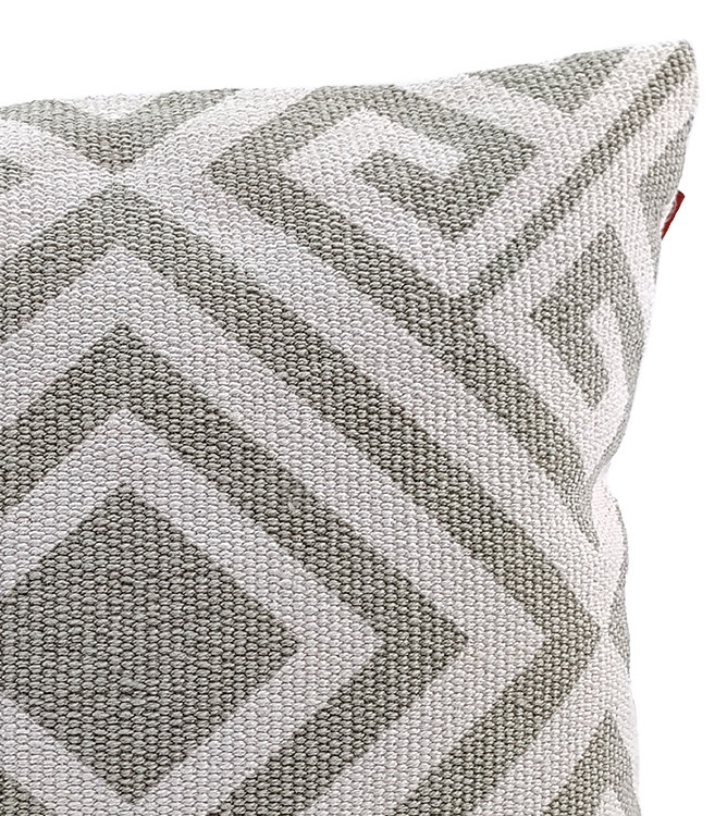 FTYU6 Light Grey & White Color Cotton Cushion with Filler for Bedroom, Couch, Car - CS 181 (45x45cm) - Image 3