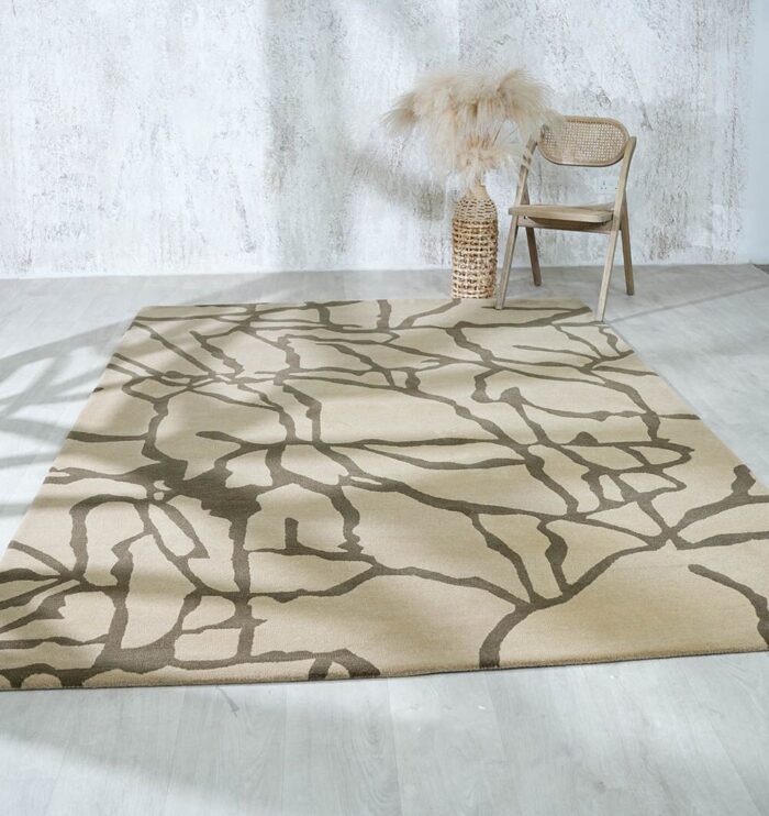 Beautiful handmade silk carpet enhancing a modern living room, from a leading carpet store in Dubai, showcasing the finest rugs UAE.