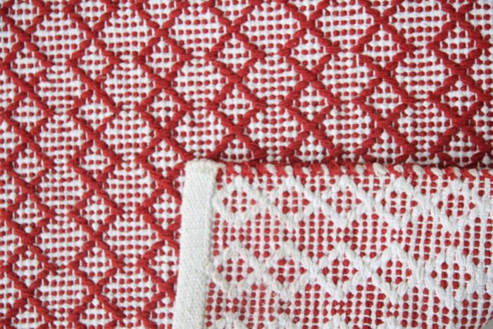 Red Color Cotton Woven Rug - WR 002 (80x200cm) - Image 2