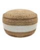 Jute and cotton pouf for home decor PF-081 natural and white color By Ramsha Home