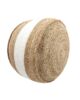 Handmade jute and cotton pouf for home decor PF-081 natural and white color By Ramsha Home