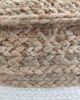Natural and White Color Jute and Cotton Pouf for Home Decor - PF 081 (50x50x25cm) - الصورة 4