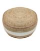 Natural and white jute and cotton pouf PF-081 for home decor By Ramsha Home