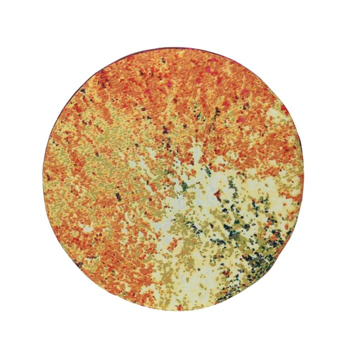 Multi color polyester round pouf PF-008 for kids room By Ramsha Home