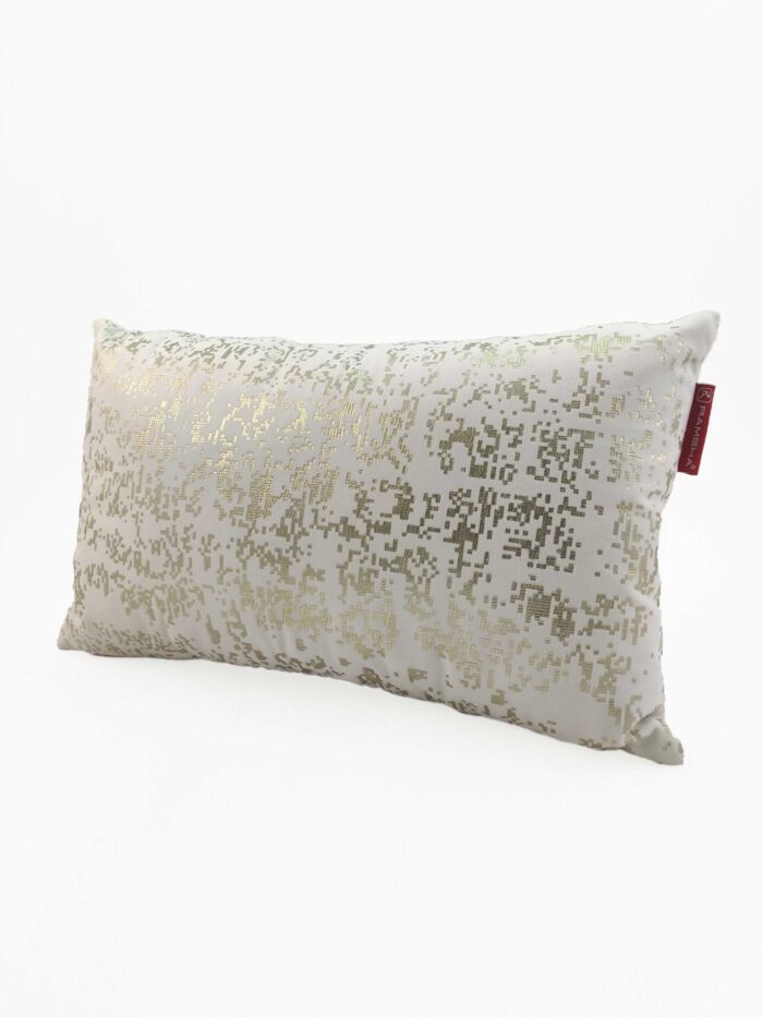 Stylish 30x50cm white velvet cushion with filler, CS-097, designed for floor and bedroom use by Ramsha Home.