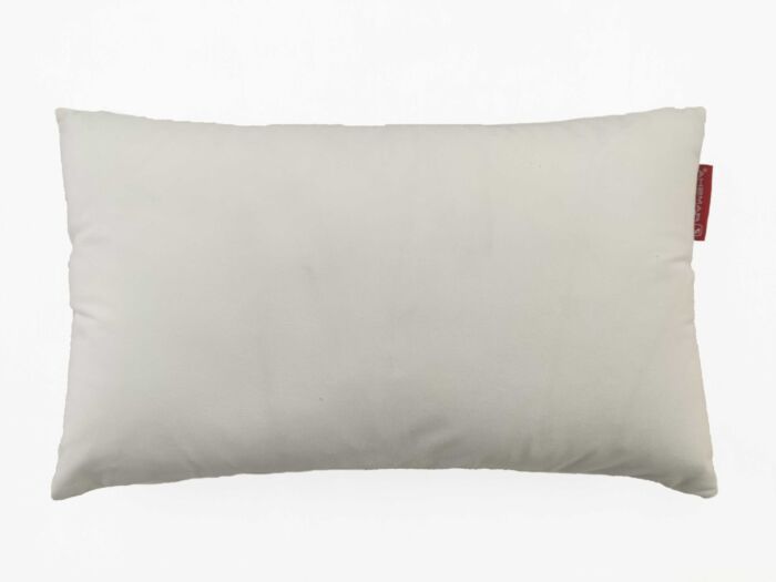 Luxurious 30x50cm velvet cushion in white with filler, CS-097, ideal for floor cushions and bedroom accents by Ramsha Home.