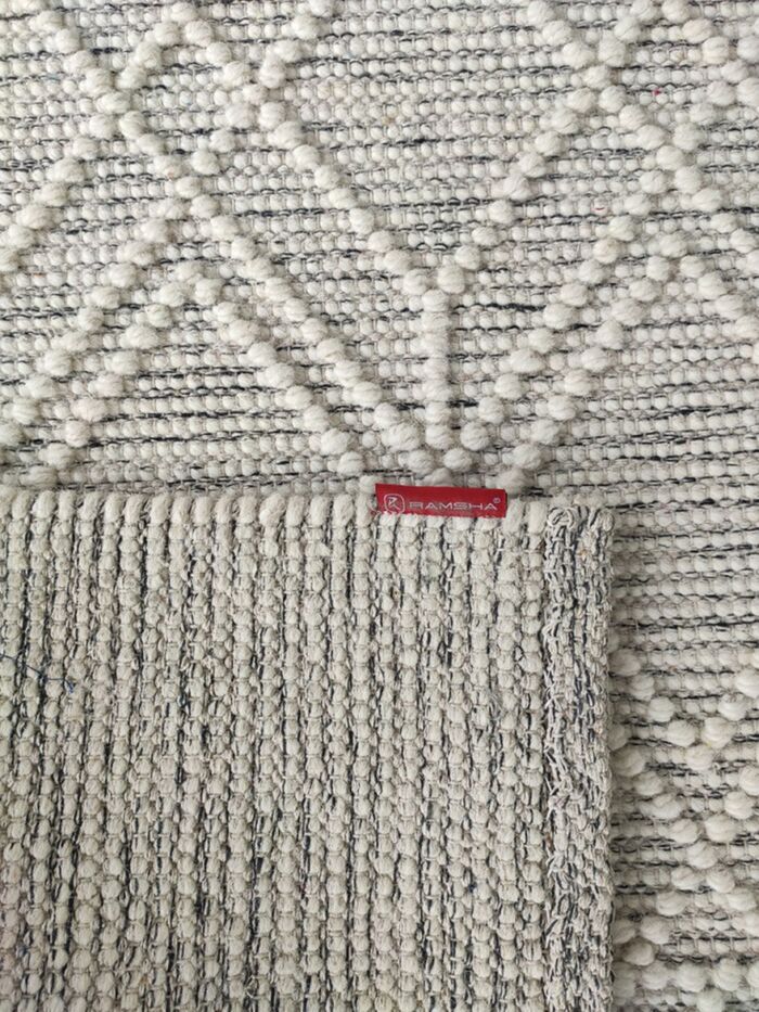 Natural white color woven rug SRN 019 (80x200cm) by Ramsha Home