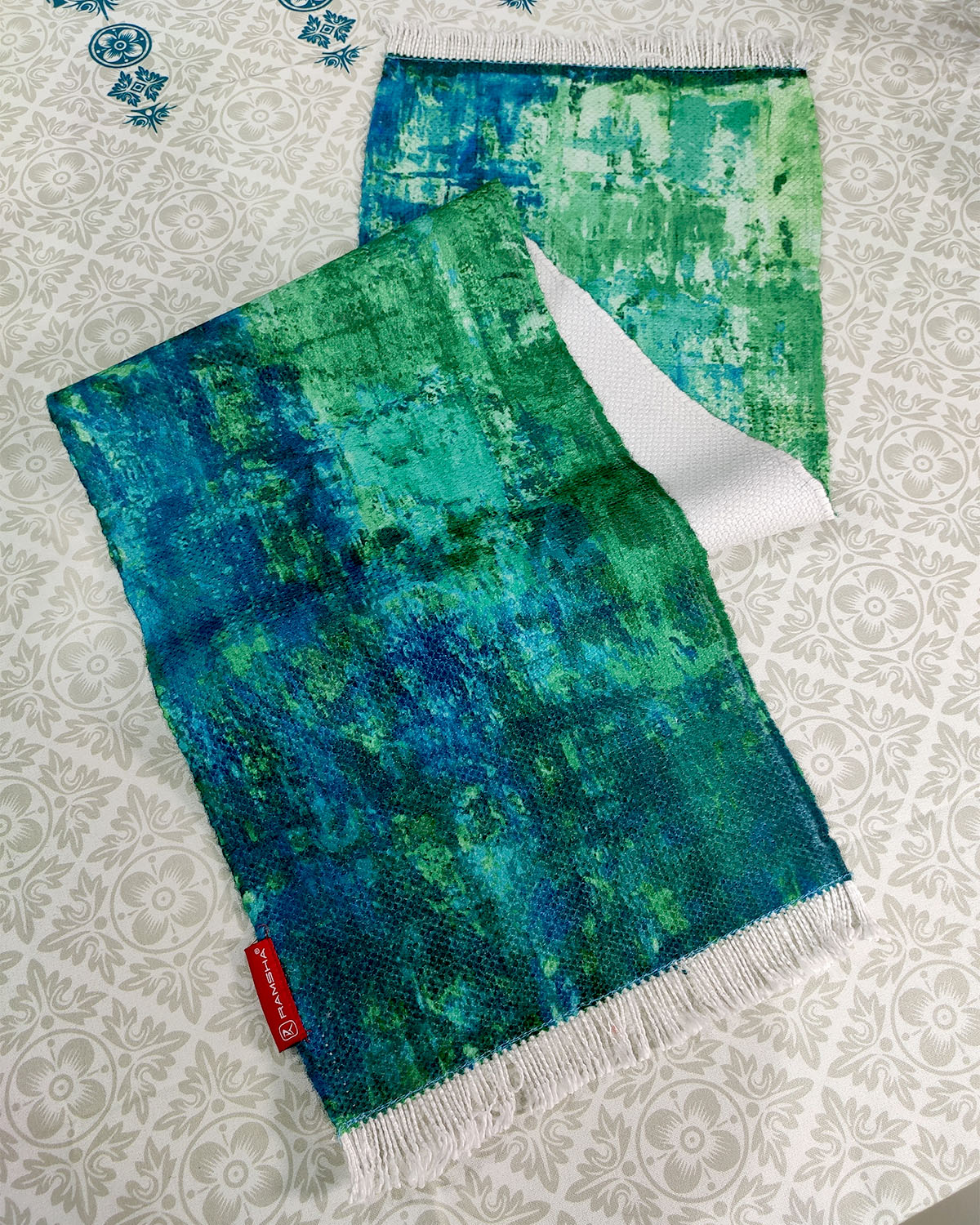 Multi Color Polyester Table Runner for Kitchen TR 013 40x220cm By Ramsha Home Multi Color Polyester Table Runner for Kitchen TR 013 40x220cm By Ramsha Home