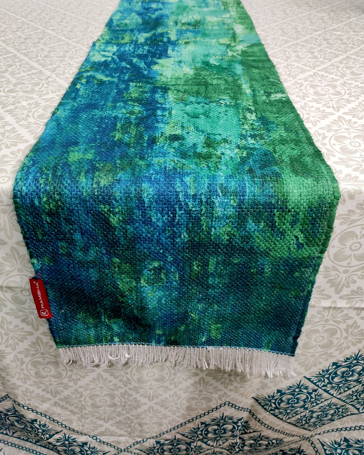 Handcrafted Polyester Kitchen Table Runner TR 013 Multi Color 40x220cm By Ramsha Home Handcrafted Polyester Kitchen Table Runner TR 013 Multi Color 40x220cm By Ramsha Home