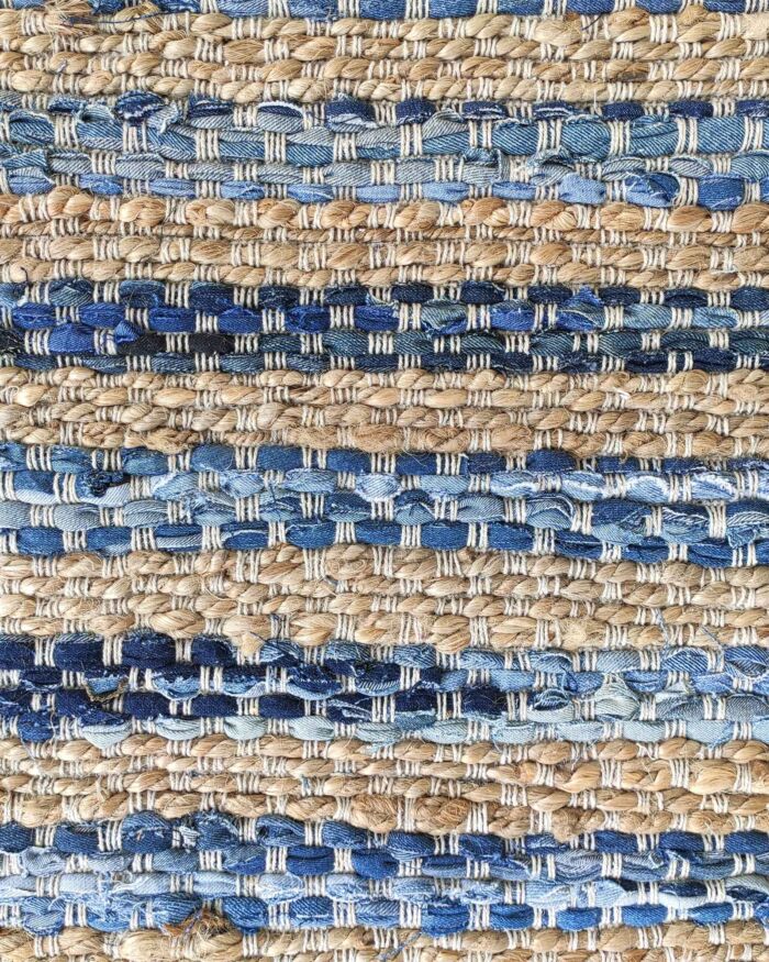 ⁦Blue Denim Cotton Home Decor Woven Rug - WR 010 (300x400cm)⁩ - الصورة ⁦4⁩