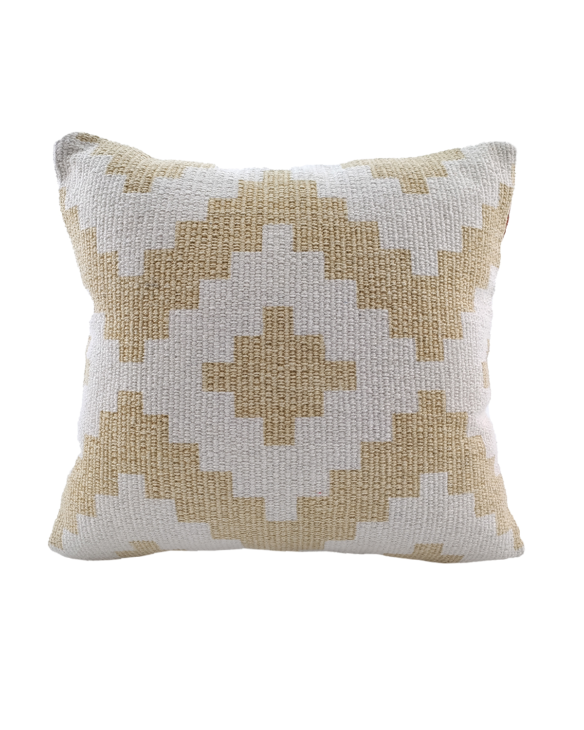 IMG_20220810_112721 Light Beige & White Color Cotton Cushion with Filler for Bedroom, Couch, Car - CS 179 (45x45cm) - Image 1