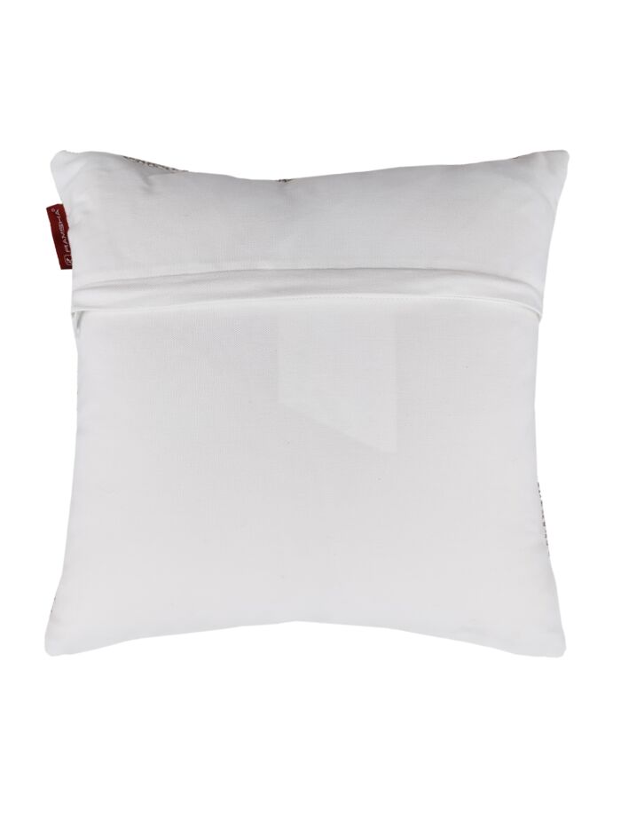 Light Beige & White Color Cotton Cushion with Filler for Bedroom, Couch, Car - CS 179 (45x45cm) - Image 3
