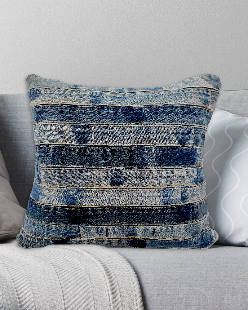 IMG_20220813_165233 Denim Cotton Cushion with Filler for Living Room, Playroom - CS 188 (45x45cm) - الصورة 5