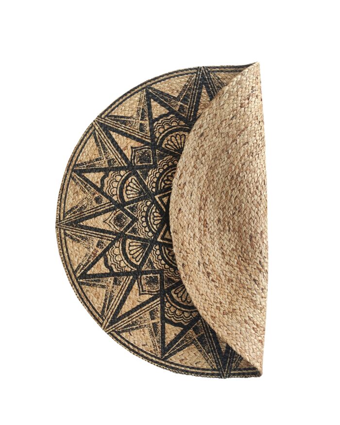 Luxurious Handmade Home Decor Braided Jute Printed Rug - BR 042 (90cm) - Image 2