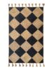 Handmade Natural & Black Color Jute Braided Rug with Tassel - BR 030 (120x200cm)