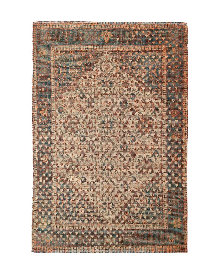 Stylish 145x240cm digital printed rug, DD 024, with a contemporary motif perfect for modern guest room interiors by Ramsha Home.
