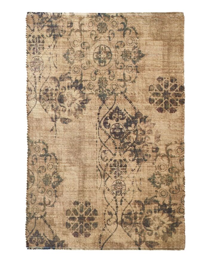 Stylish 145x210cm digital printed rug, DD 025, with a contemporary motif perfect for modern bedroom interiors by Ramsha Home.