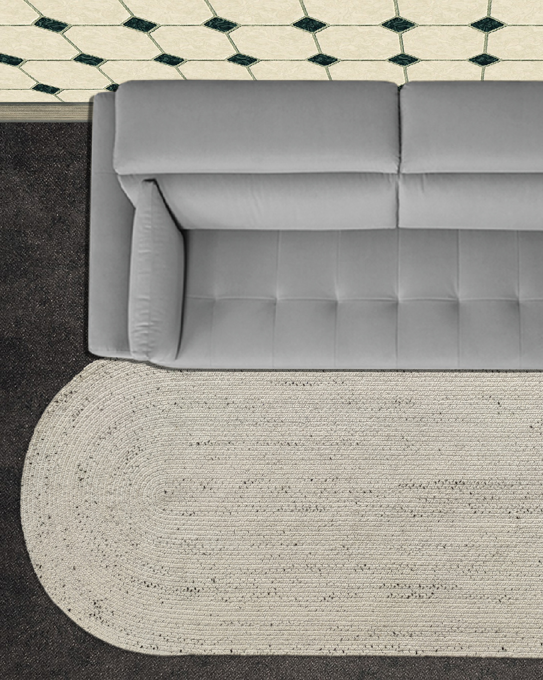 IMG_20221108_114234.jpg Stunning Handmade Black & White Color Braided Rug - BR 047 (100x300cm) - Image 5