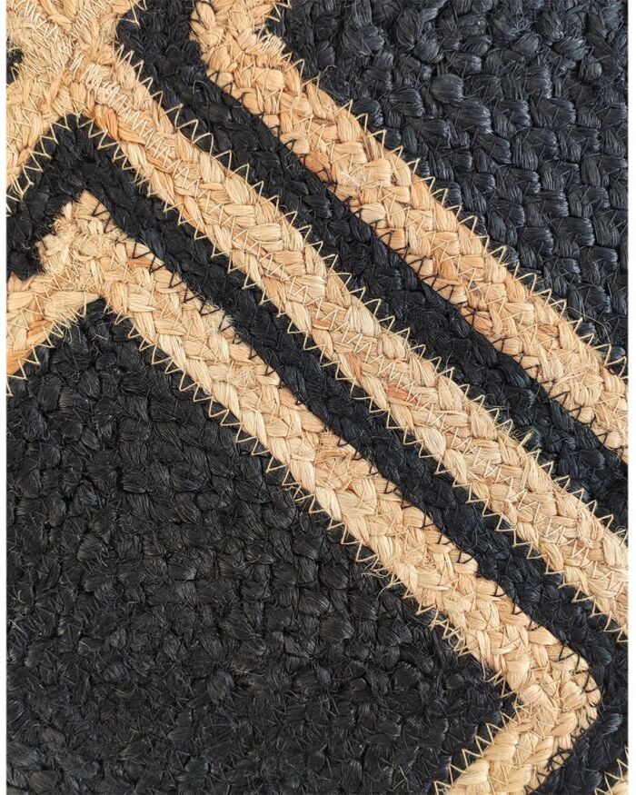⁦Luxurious Handmade Black & Bleach Color Jute Floor Braided Rug for Dining Room Decor - BR 038 (120x200cm)⁩ - الصورة ⁦2⁩