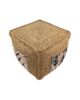 PF-097 jute sequin natural color area pouf, 40x40x40cm.