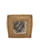 Natural color jute sequin area pouf, 40x40x40cm.