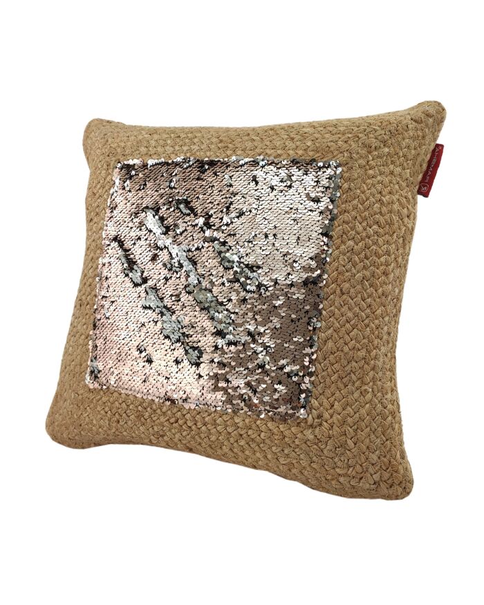 Natural Color Jute Cushion with Filler for Event, Bedroom - CS 207 (45x45cm) - Image 2