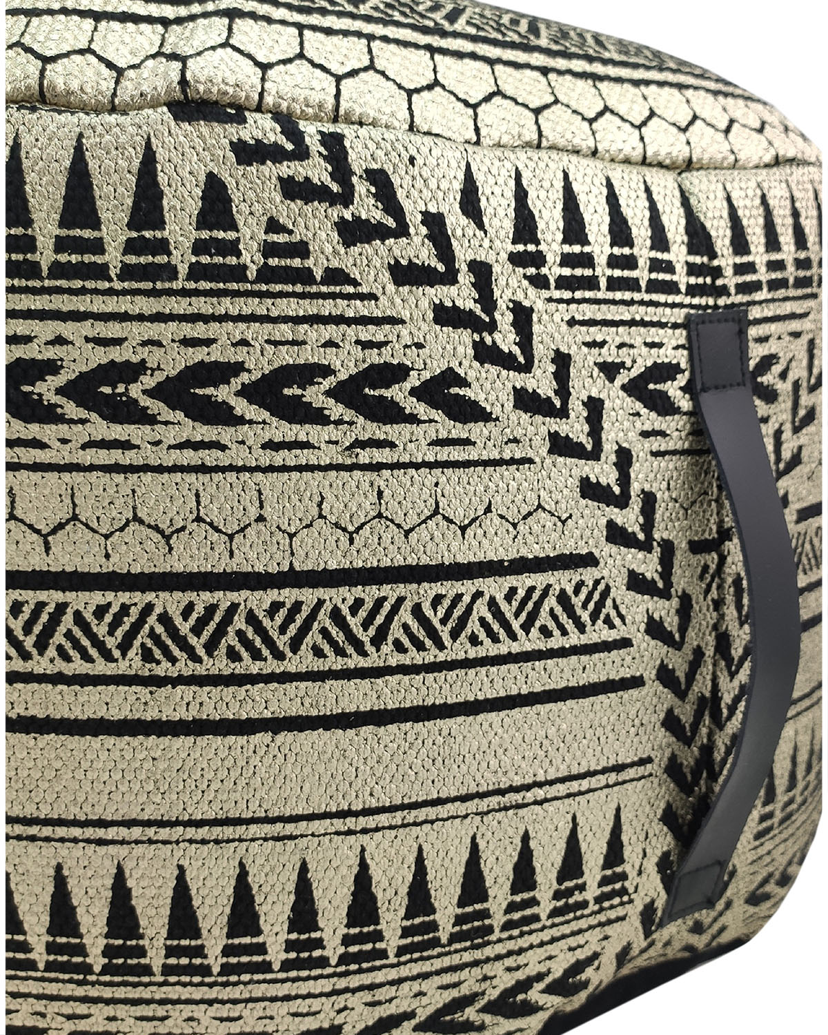 Drawing Room Decor Pouf Black and Gold Color (50x50x30cm) Drawing room decor pouf black and gold color, 50x50x30cm.
