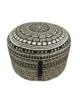 Printed home area pouf PF-091, black and gold color, 50x50x30cm.