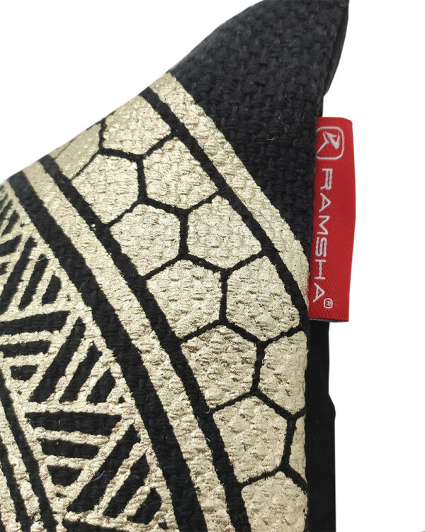 IMG_20221109_111125-600x750 Black & Gold Cotton Cushion - CS 197 (45x45cm) - Image 3