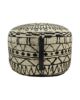 Black and gold color drawing room decor pouf PF-093, 50x50x30cm.