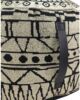 PF-093 drawing room decor pouf black and gold color, 50x50x30cm.