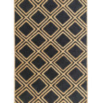 Luxurious Handmade Black & Bleach Color Jute Floor Braided Rug for Dining Room Decor - BR 083 (120x200cm)