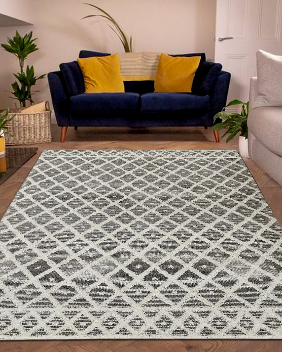 IMG_20221114_110457.jpg Natural & White Color Wool-Cotton Woven Rug - SRN 015 (170x240cm) - Image 7