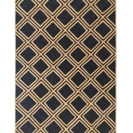 Handmade Natural & Black Color Braided Jute Rug - BR 083 (160x240cm)