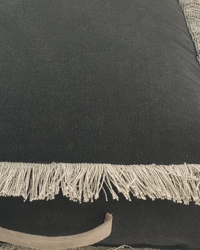 Handmade living room black pouf PF-084 By Ramsha Home