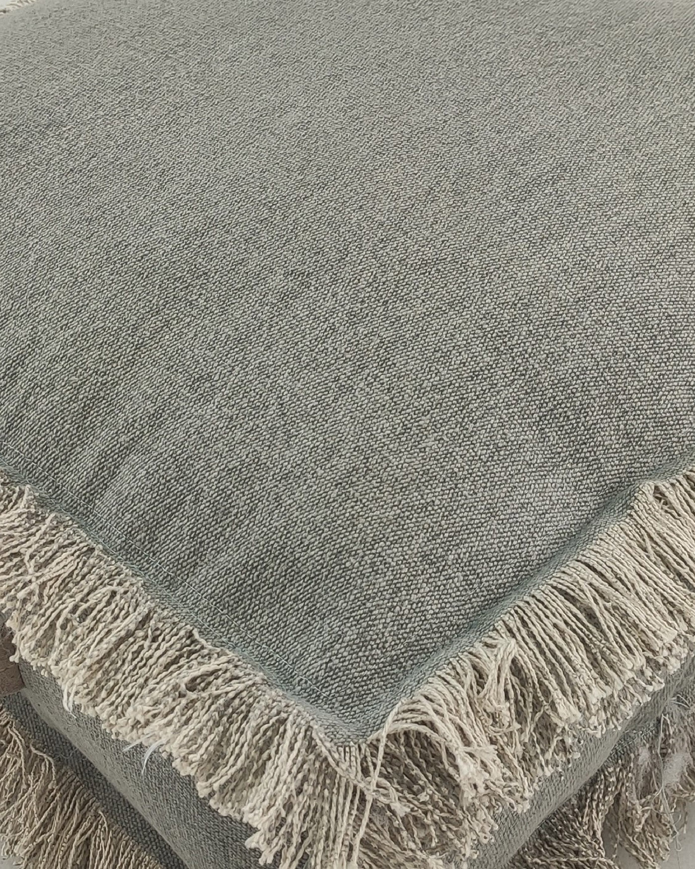 Grey cotton pouf for hallway PF-085 50X50X15cm By Ramsha Home Grey cotton pouf for hallway PF-085 By Ramsha Home