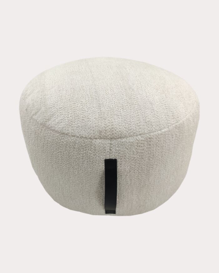 Home decor comfort pouf PF-095 in white, 50x50x30cm.
