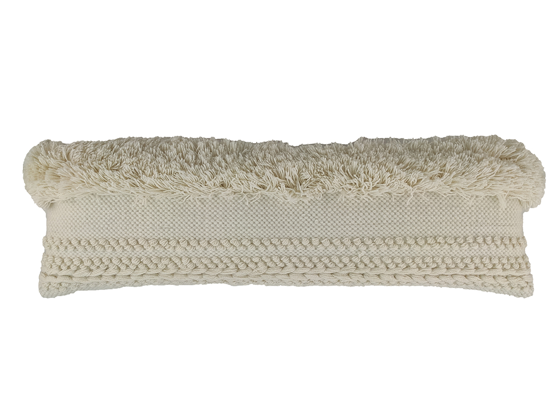 IMG_202212vb,kujty8 Natural Color Wool & Cotton Cushion with Filler for Bed, Couch - CS 218 (30x90cm) - Image 1