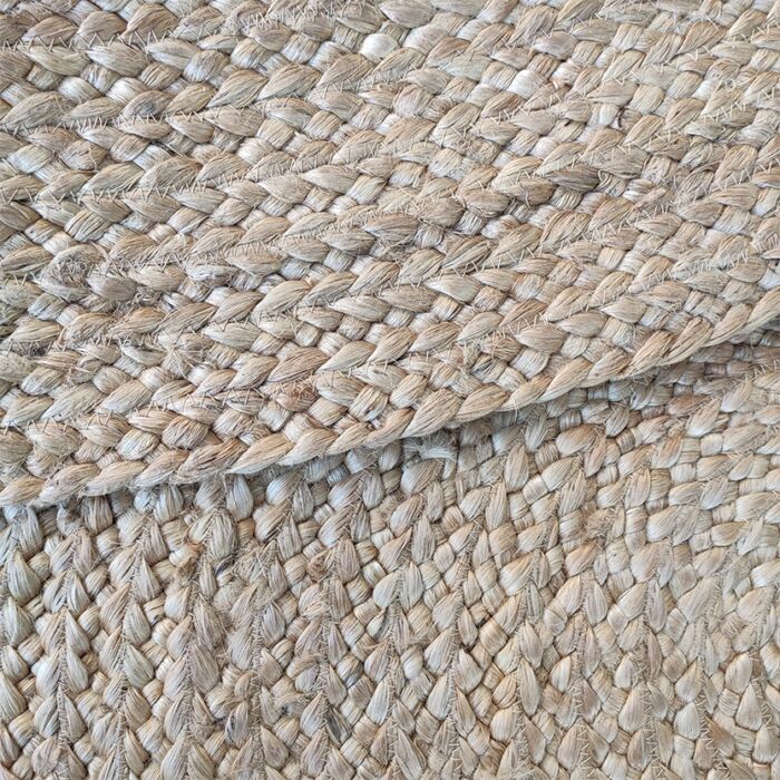 ⁦Stunning Handmade Jute Round Braided Rug - BR 055 (200cm)⁩ - الصورة ⁦3⁩