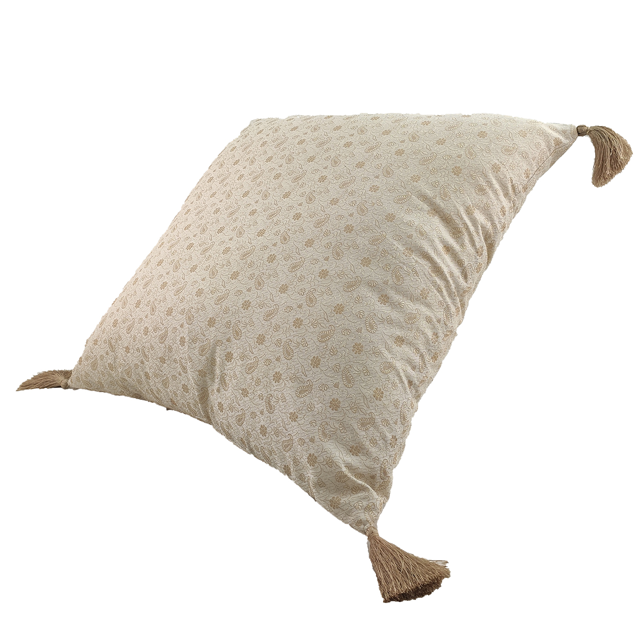 IMG_20230mbvf;gkp;0911 White and Gold Color Polyester Cushion with Filler for Living Room, Couch - CS 231 (60x60cm) - الصورة 2