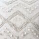 Embroidered cotton cushion CS-264, white color, 45x45cm, perfect for home decor by Ramsha Home.