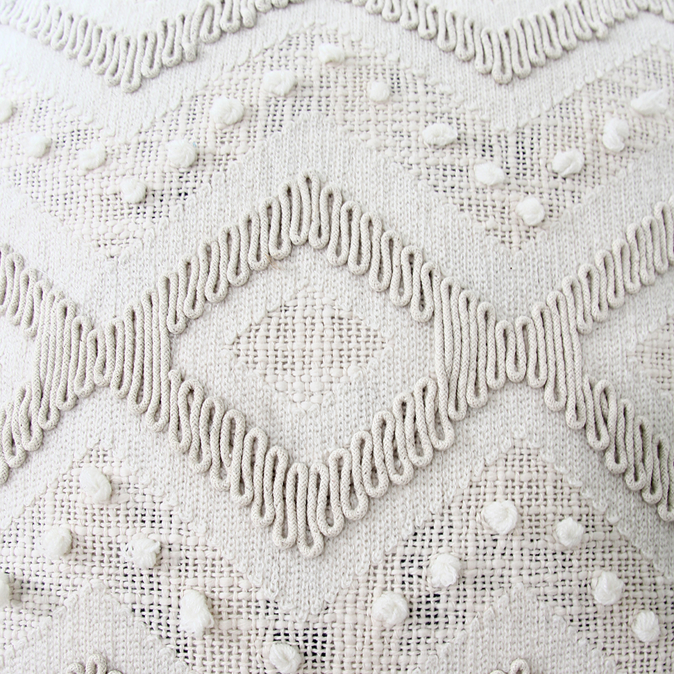Embroidered Cotton Cushion CS-264 - White Color (45x45cm) for Home Decor by Ramsha Home Embroidered cotton cushion CS-264, white color, 45x45cm, perfect for home decor by Ramsha Home.