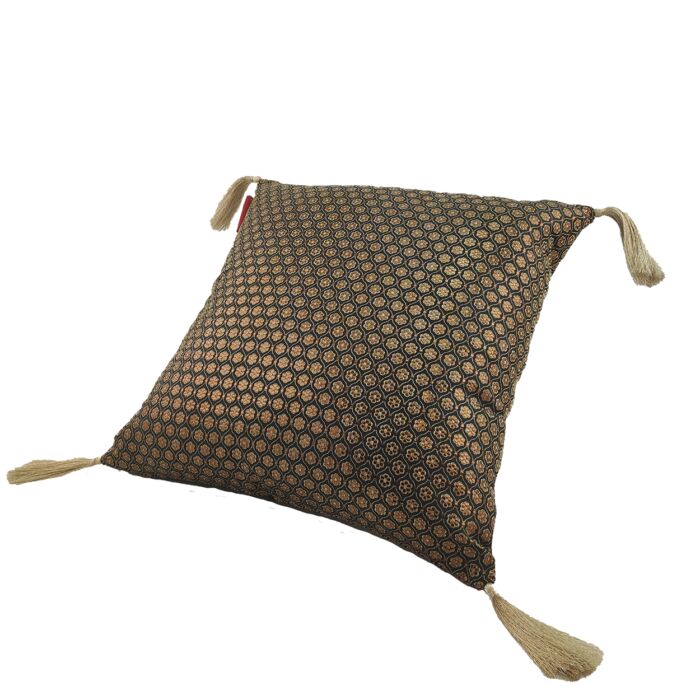 Black and Gold Color Polyester Cushion with Filler for Window Seat, Bed, Floor - CS 230 (45x45cm) - Image 2