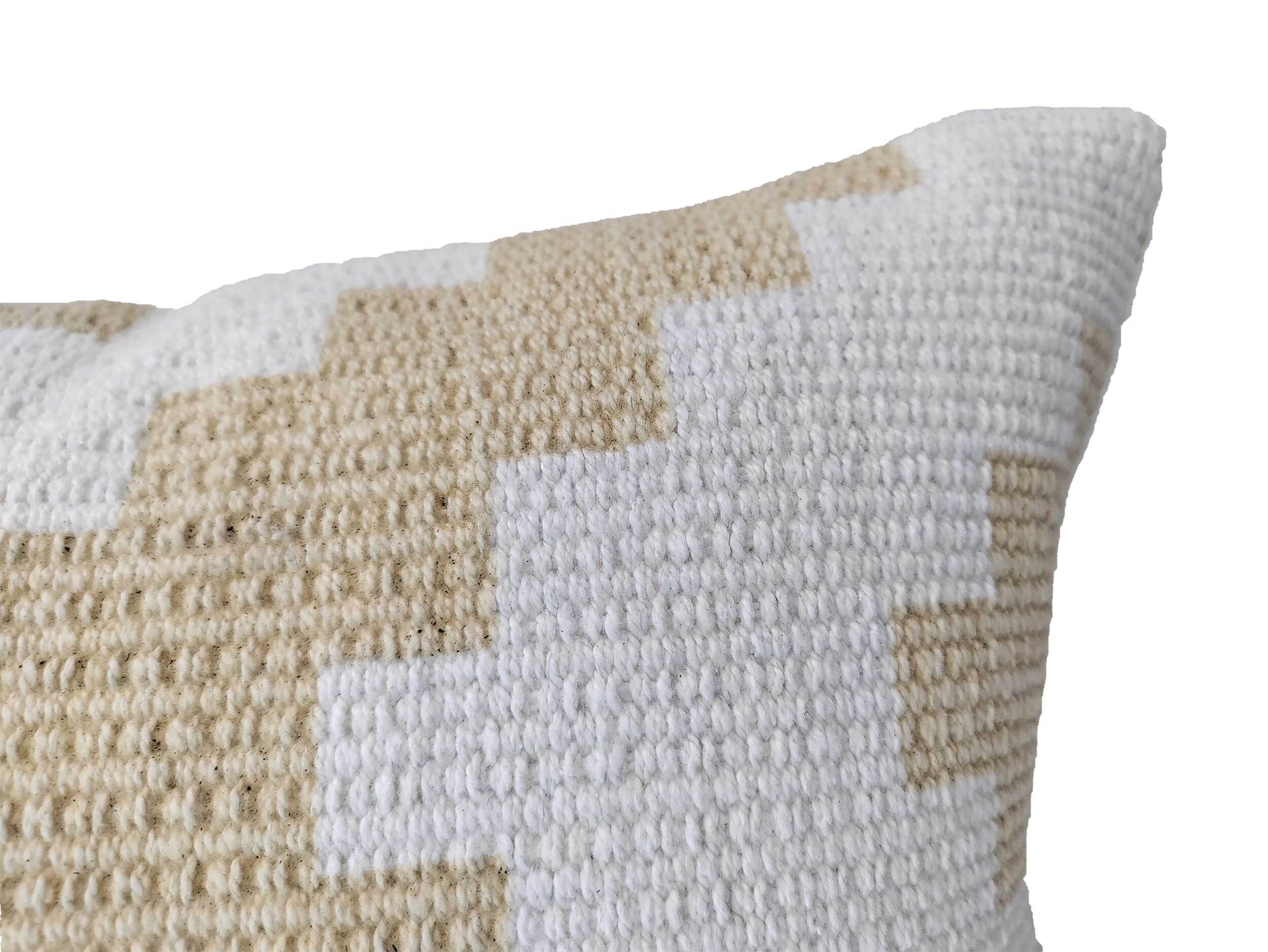 IMssssss12738 Light Beige & White Color Cotton Cushion with Filler for Bedroom, Couch, Car - CS 179 (45x45cm) - Image 4