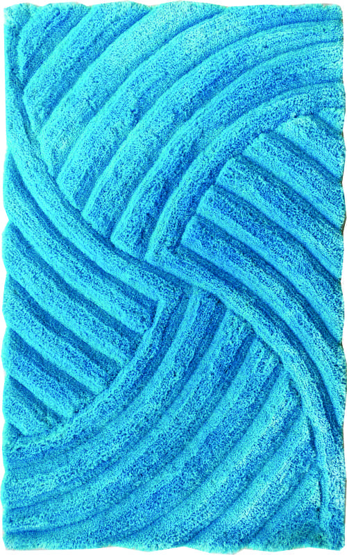 Playroom Aqua Color Shaggy Rug - MP3D 08 (170x240cm) Aqua color shaggy rug for playroom decor, MP3D 08, 170x240cm, soft and vibrant.