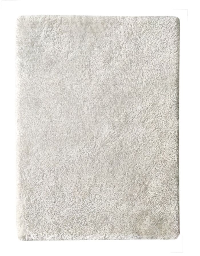 Elegant white color entryway decor shaggy rug MPV 01, 250x350cm, designed to add a touch of sophistication and comfort to your entryway by Ramsha Carpets.