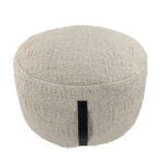 Bedroom white decorative pouf PF-094, 50x50x30cm.