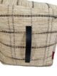 Multi-color home polyester pouf PF-108 with leather handle, 50x50x30cm - stylish and functional seating by Ramsha Home.