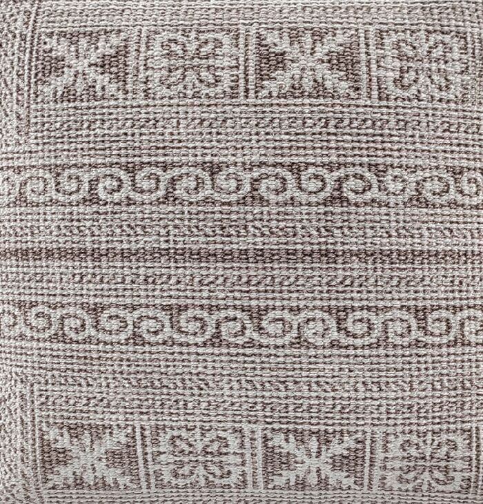 Light Beige & White Color Cotton Cushion with Filler for Bedroom, Couch, Car - CS 180 (45x45cm) - Image 3